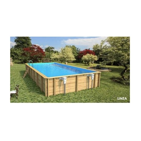 Piscina In Legno Fuori Terra Linea Rettangolare 